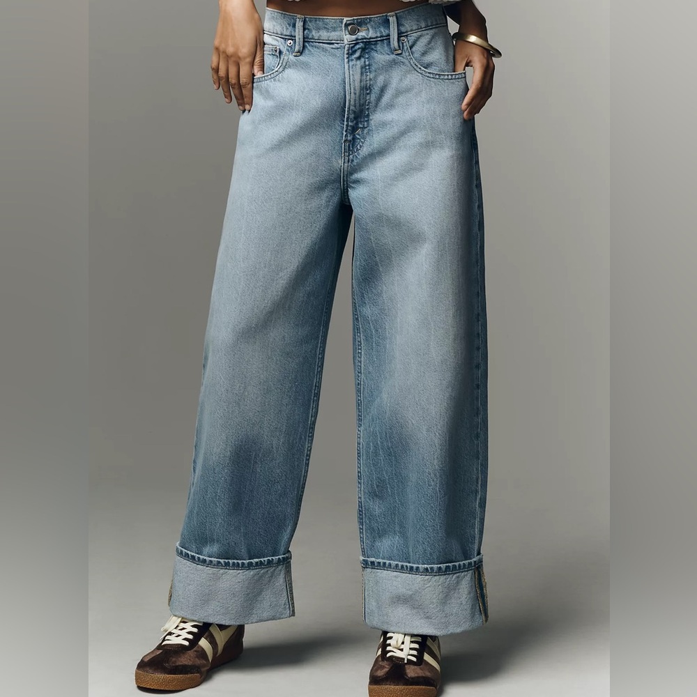 Good American Good Standard Baggy Cuffed Jeans Size 4/27